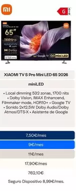 Xiaomi - Tv 65 Pro Mini Led 65 2026