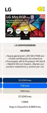 LG - TV 65" Mini RGB EVO AI 65MRGB88B6B