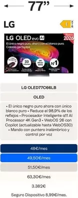 LG - TV 77" OLED EVO AI OLED77C66LB