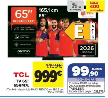 TCL - TV 65" 65RM7L
