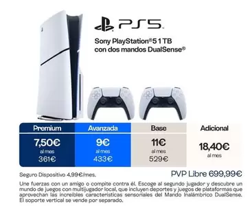 Sony -  Playstation 5 1 Tb Con Dos Mundos Dual-Sense