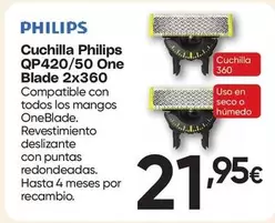 Philips - Cuchilla QP420/50 One Blade 2x360