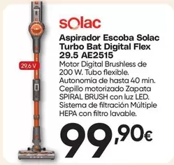 Solac - Aspirador Escoba Turbo Bat Digital Flex 29.5 AE2515