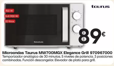Taurus - Microondas MW700MGX Elegance Grill 97096700
