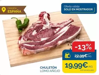Chuletón Lomo Añojo Origen España