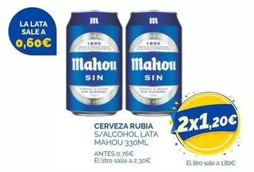 Mahou - Cerveza Rubia S/ Alcohol Lata