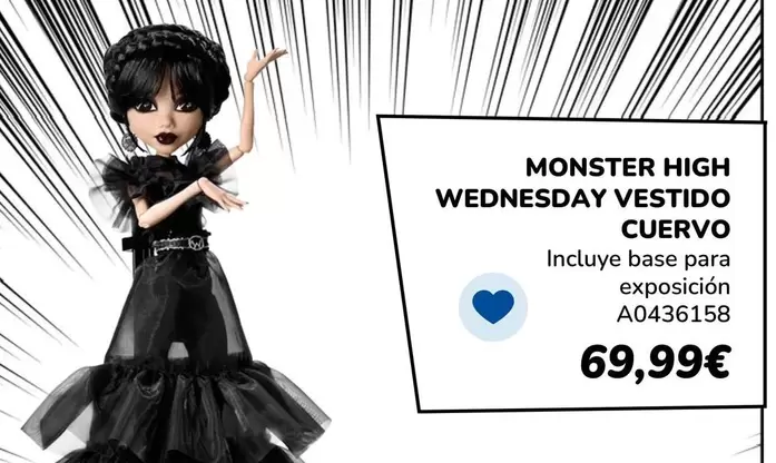 Monster High Wednesday Vestido Cuervo