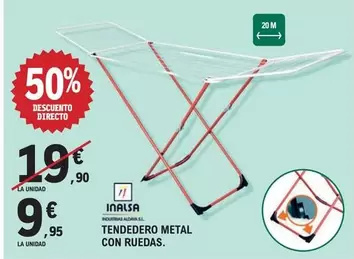 Inalsa - Tendedero Metal Con Ruedas