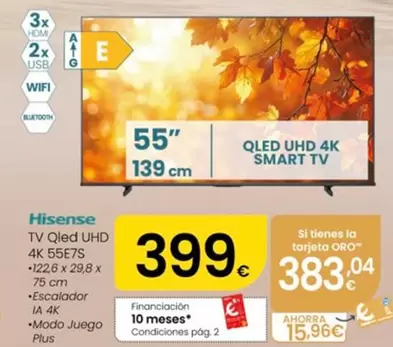 Hisense - TV 55" Qled UHD 4K Smart 55E7S