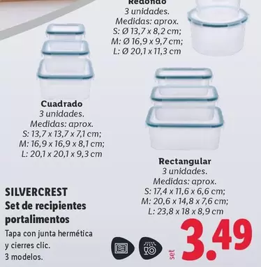 SilverCrest - Set De Recipientes Portalimentos