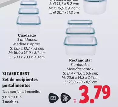 SilverCrest - Set De Recipientes Portalimentos