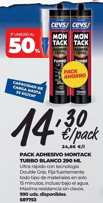 ceys - Pack Adhesivo Turbo Blanco