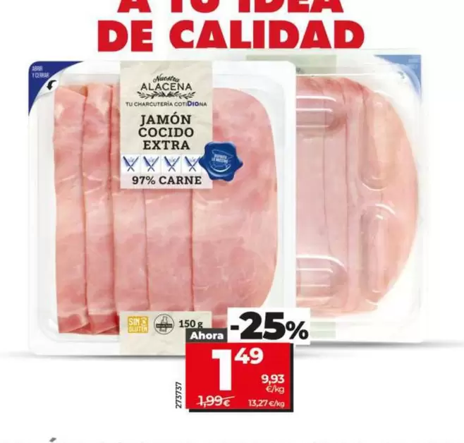 Dia Nuestra Alacena - Jamon Cocido Extra 97%