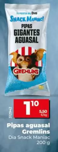 Dia Snack Maniac - Pipas Aguasal Gremlins