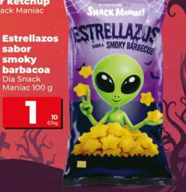 Dia Snack Maniac - Estrellazos Sabor Smoky Barbacoa
