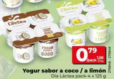 Dia Lactea - Yogur Sabor A Coco/A Limon