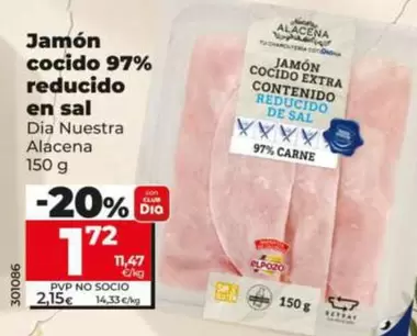 Dia Nuestra Alacena - Jamon Cocido 97% Reducido En Sal 