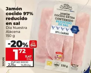 Dia Nuestra Alacena - Jamon Cocido 97% Reducido En Sal