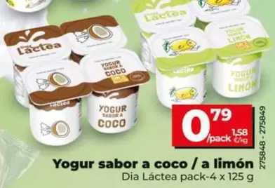 Dia Lactea - Yogur Sabor A Coco/ A Limon