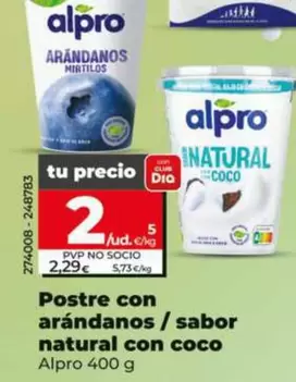 Alpro - Postre Sabor Natural Con Coco