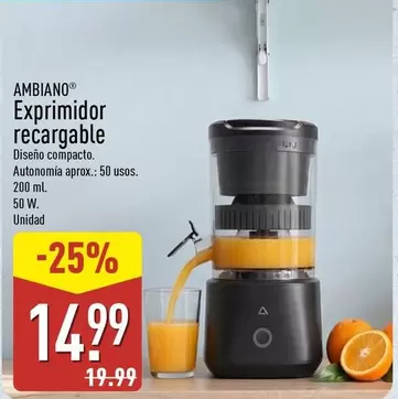Ambiano - Exprimidor Recargable