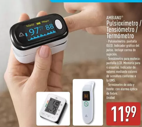 Ambiano - Pulsioxímetro/Tensiómetro/Termometro