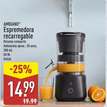 Ambiano - Exprimidor Recargable