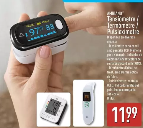 Ambiano - Pulsioxímetro/Tensiómetro/Termometro