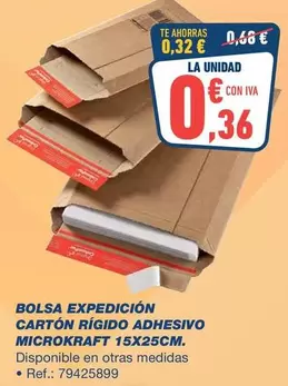 Bolsa Expedición Carton Rigido Adhesivo Microkraft