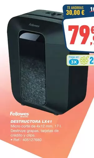 Fellowes - Destructora Lx41