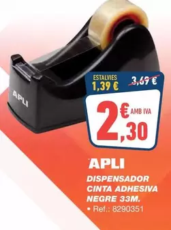 apli - Dispensador Cinta Adhesiva Negre