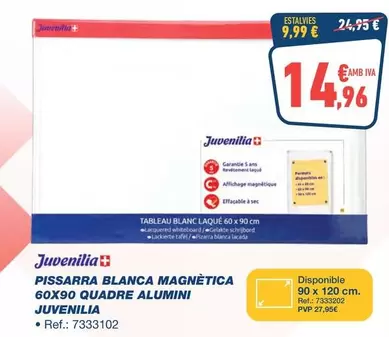 Pissarra Blanca Magnética 60x90 Quadre Alumini