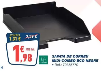 exacompta - Safata De Correu Midi-combo Eco Negre