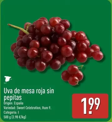 Uva De Mesa Roja Sin Pepitas