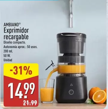 Ambiano - Exprimidor Recargable