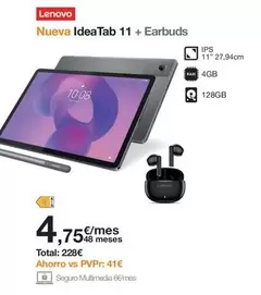 Lenovo - Ideatab 11 + Earbuds