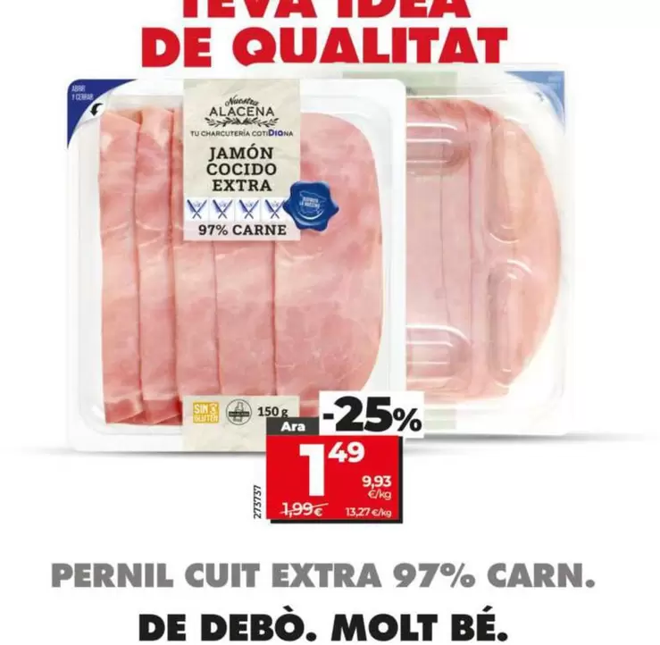 Dia Nuestra Alacena - Jamón Cocido Extra 97%