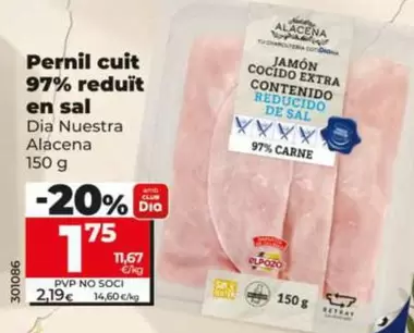 Dia Nuestra Alacena - Jamón Cocido 97% Reducido En Sal 