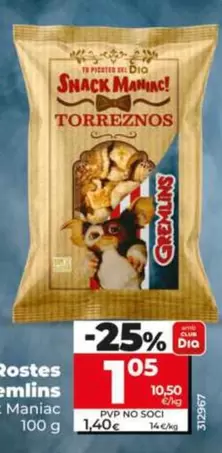 Dia Snack Maniac - Torreznos Gremlins