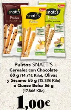 snatt's - Palitos Cereales Con Chocolate Y Sésamo