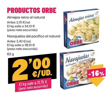 orbe - Almejas Reina Al Natural