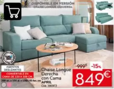 Chaise Longue Derecha Con Cama