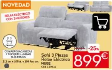 Relax - Sofa 3 Plazas  Electrico