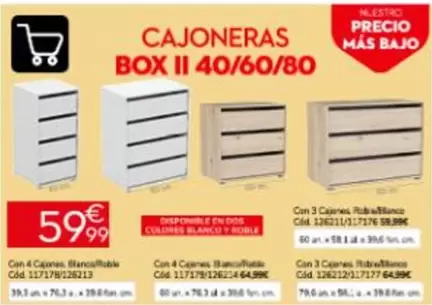 Blanco - Cajoneras Box II 40/60/80