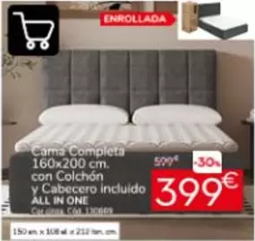 One - Cama Completa Con Colchón Y Cabecero Incluido