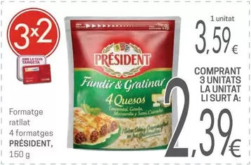 Président - Formatge Ratllat 4 Formatges