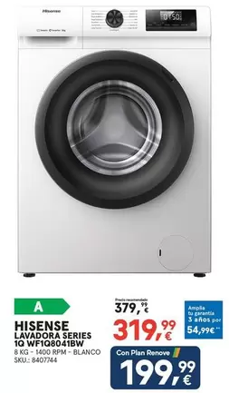 Hisense - Lavadora Series 1Q WF1Q8041BW