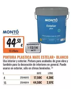 Plus - Pintura Plastica Mate Estelar Blanco