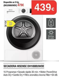Hisense - Secadora Dh11800uwde
