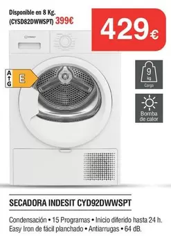 Indesit - Secadora Cyd92dwwspt